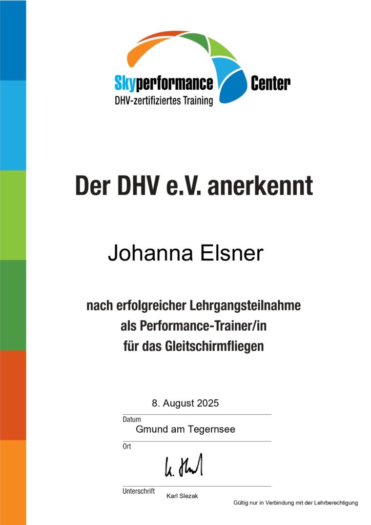 DHV Sky Performance Trainer Johanna Elsner